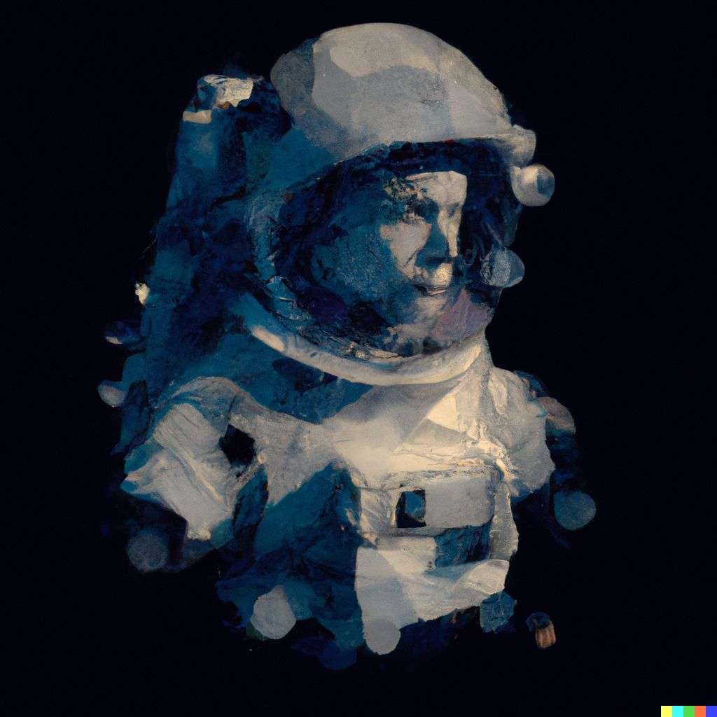 an astronaut, algorithmic art